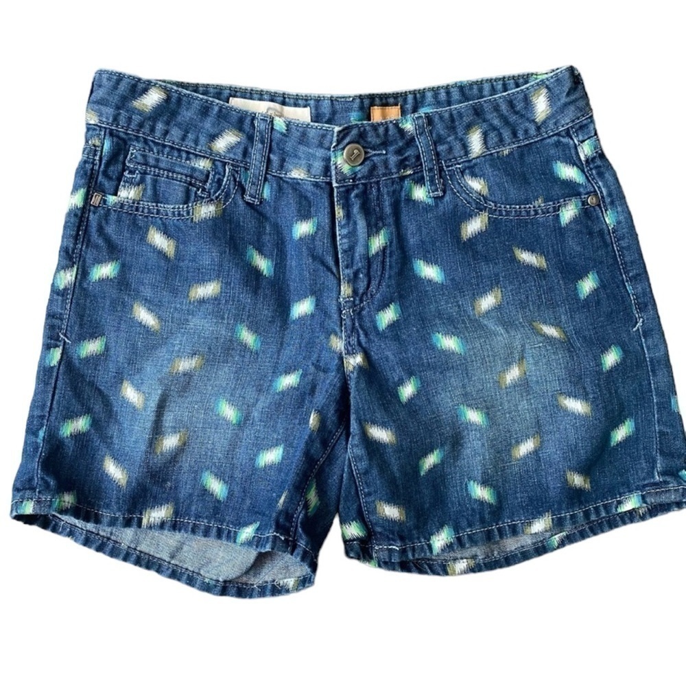 Pilcro and the letterpress Anthropologie stet denim shorts ikat pattern size 28